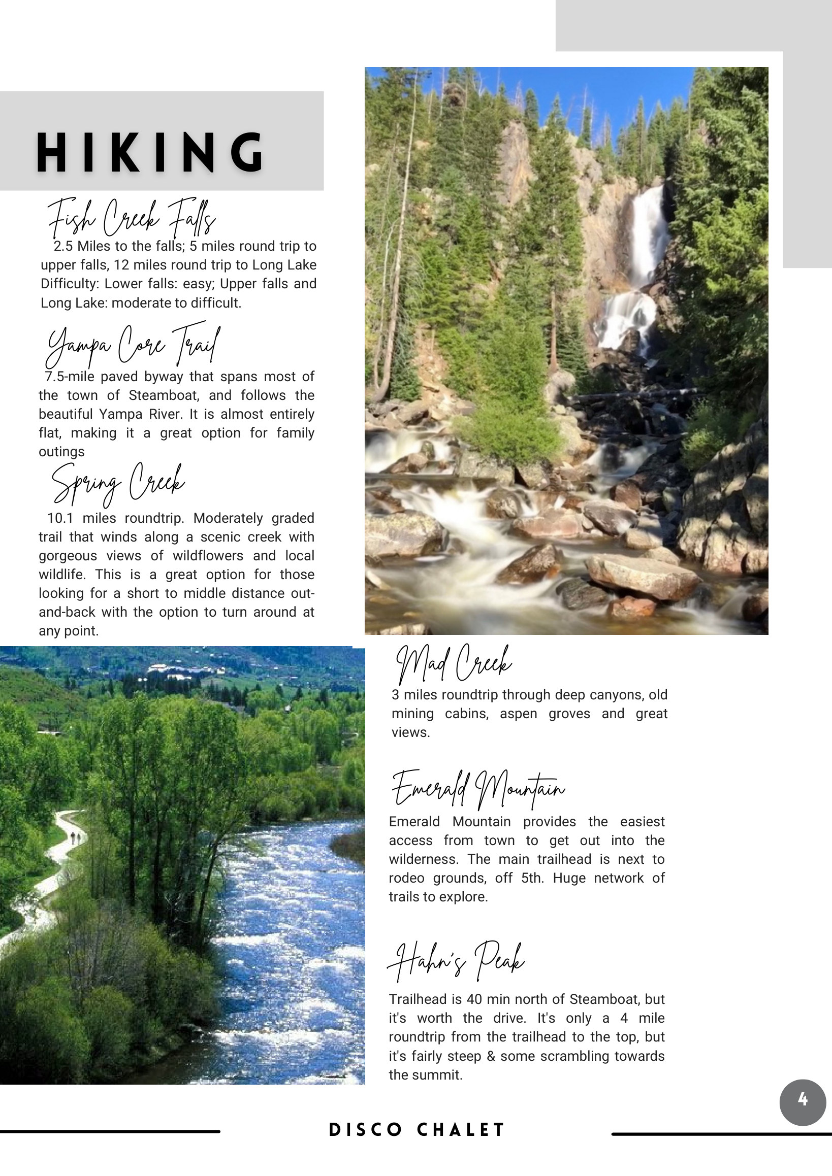 Hiking guide: Fish Creek Falls, Yampa Core Trail, Spring Creek, Mad Creek, Emerald Mountain and Hahn's Peak